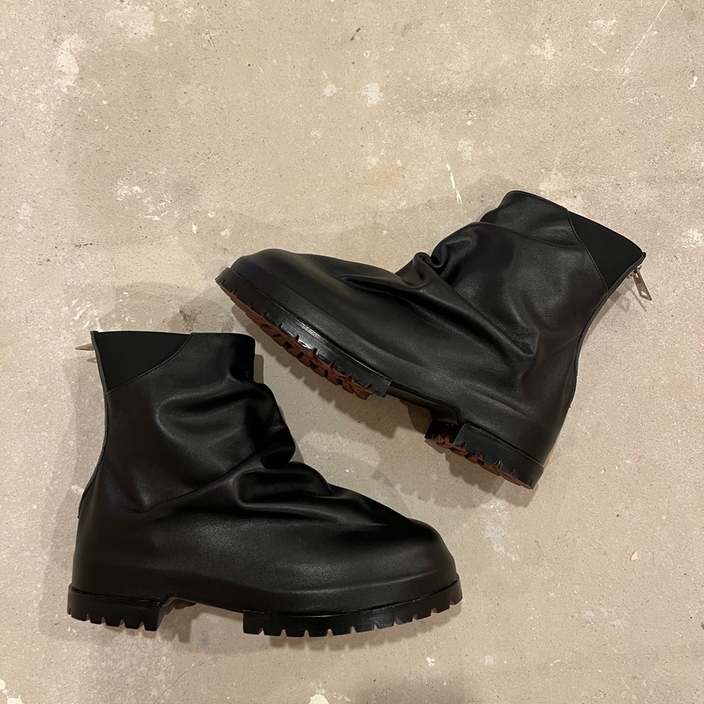 Black Ankle Boots with Chunky Soles